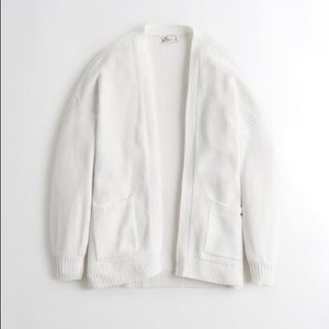 Hollister white knit cardigan